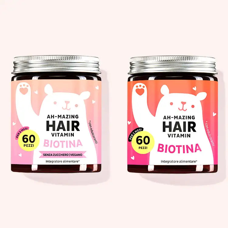 Set di 2 "Strong Hair Don`t Care Duo" composto dalle Vitamine Ah-mazing Hair con biotina da Bears with Benefits