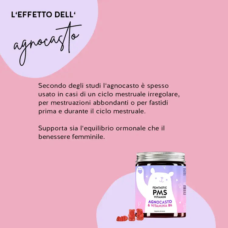 Questo è l'effetto delle Vitamine Femtastic PMS di Bears with Benefits con agnocasto e vitamina B6