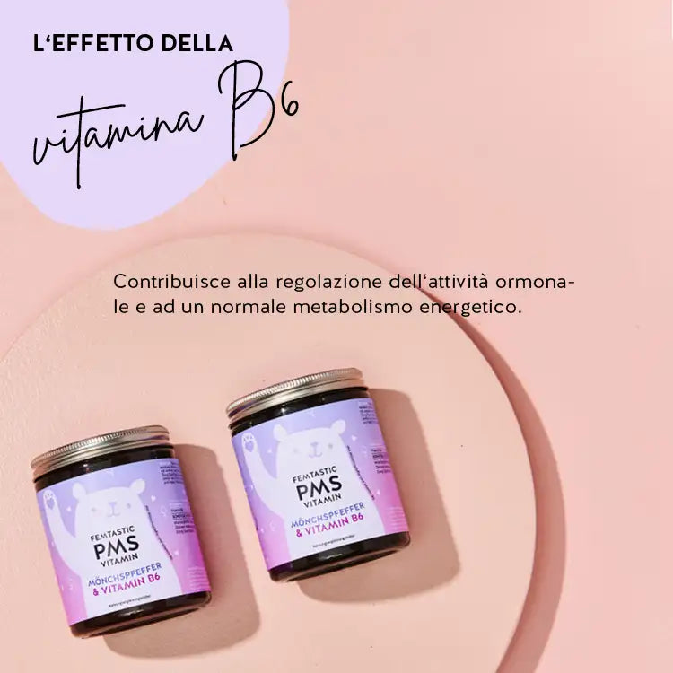 Ecco come funziona Femtastic PMS Bears with Monk's Pepper: contribuisce alla regolazione dell'attività ormonale e al normale metabolismo energetico.