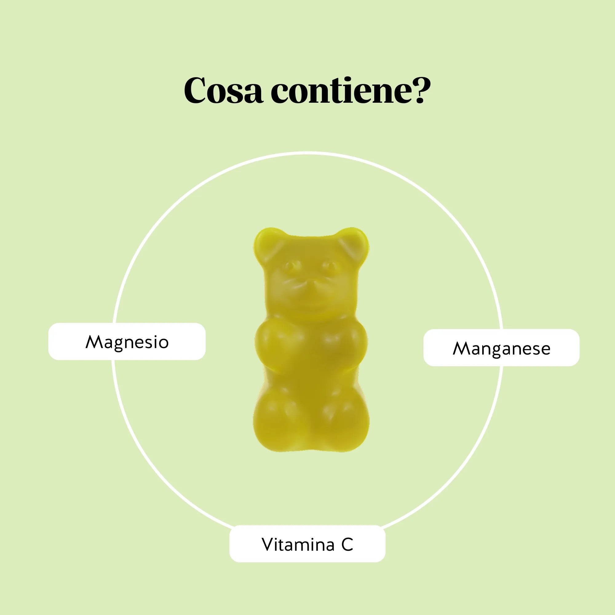 Bears with Benefits Lighter Legs Water Relief Complex – Formula in orsetti gommosi con vitamina C, magnesio, manganese, ortica, ginkgo biloba, vite rossa e ginepro, arricchita con anguria e mirtillo per il benessere quotidiano delle gambe.