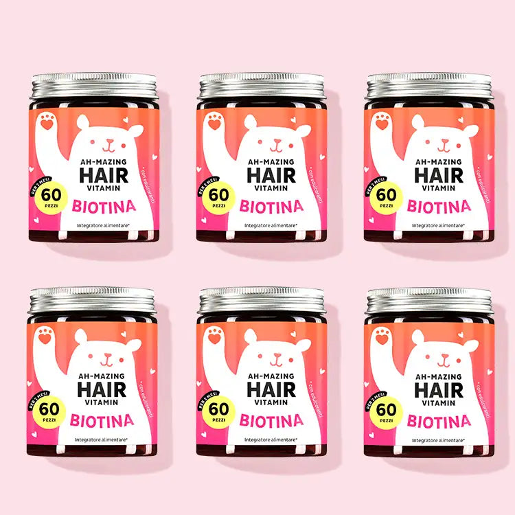 12 mesi di trattamento delle Vitamine Ah-mazing Hair con biotina da Bears with Benefits per capelli forti e belli