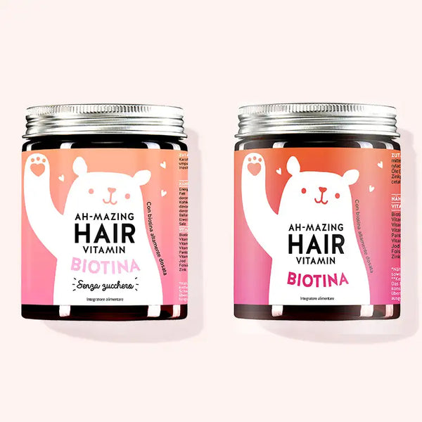 Set di 2 "Strong Hair Don`t Care Duo" composto dalle Vitamine Ah-mazing Hair con biotina da Bears with Benefits
