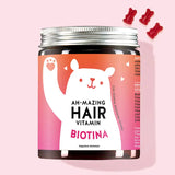 Una confezione di Vitamine Ah-mazing Hair Vitamins con biotina da Bears with Benefits per capelli forti e belli