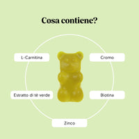 Bears with Benefits Burn Baby Burn Vitamin – Caramelle gommose con biotina, zinco, cromo, L-carnitina ed estratto di tè verde per supportare il metabolismo e uno stile di vita attivo, formula vegana senza zuccheri
