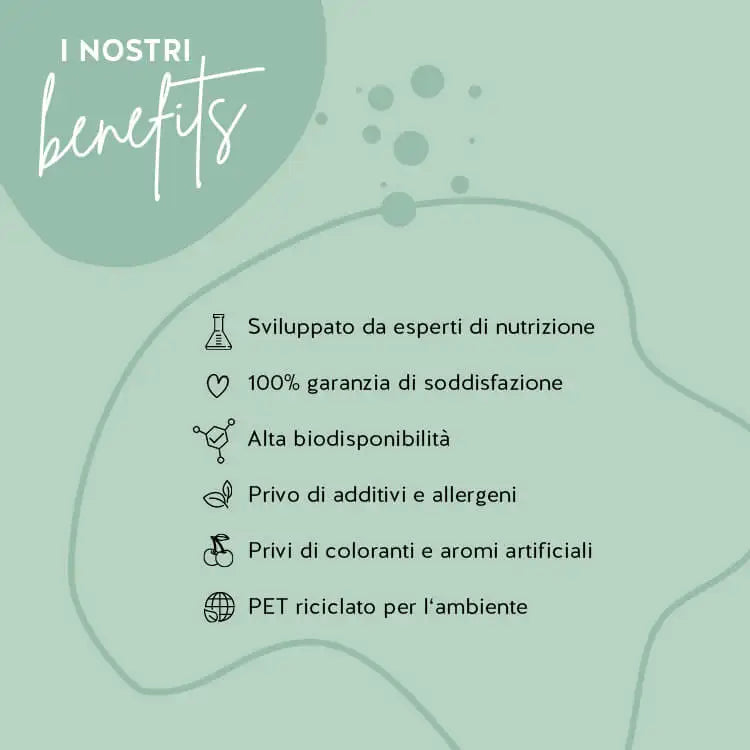 I prodotti Bears with Benefits sono stati sviluppati con farmacisti, hanno un'alta biodisponibilità e sono senza glutine e lattosio. Il packaging è fatto di PET riciclato e c'è una garanzia di soddisfazione.