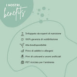 I prodotti Bears with Benefits sono stati sviluppati con farmacisti, hanno un'alta biodisponibilità e sono senza glutine e lattosio. Il packaging è fatto di PET riciclato e c'è una garanzia di soddisfazione.