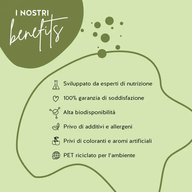 Il prodotto Eat your Super Greens di Bears with Benefits sono stati sviluppati con farmacisti, hanno un'alta biodisponibilità e sono senza glutine e lattosio. Il packaging è fatto di PET riciclato e c'è una garanzia di soddisfazione.