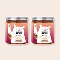 Bears with Benefits Forever Young Skin Vitamin – Caramelle gommose con collagene, acido ialuronico, coenzima Q10, vitamina C e vitamina E per la pelle, pack da 2 barattoli da 90 pezzi, 180 totali, senza zuccheri
