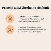 Bears with Benefits Forever Young Skin Vitamin – La vitamina C contribuisce alla normale formazione del collagene per la normale funzione della pelle, la vitamina C e la vitamina E proteggono le cellule dallo stress ossidativo
