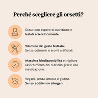 Bears with Benefits Golden Goddess Tan Vitamin Tanning* Complex – Caramelle gommose vegane senza zuccheri aggiunti con vitamine C, D ed E, rame, luteina e astaxantina, formulate per supportare la pelle e la luminosità naturale con una semplice assunzione di 1 caramella gommosa al giorno.
