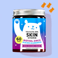 Questa immagine mostra una lattina del prodotto You Glow, Girl Skin con Biotina, Zinco e acido ialuronico di Bears with Benefits.
