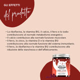 Ecco come funzionano gli orsetti vegani Iron Lady con ferro: La vitamina B2 e il ferro contribuiscono al normale metabolismo energetico e alla funzione del sistema immunitario, il calcio contribuisce alla normale funzione muscolare e il ferro e la vitamina B12 aiutano a ridurre la stanchezza e l'affaticamento.