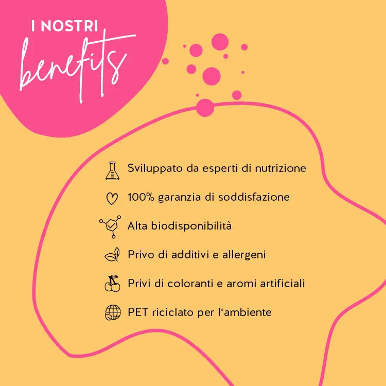 Questa immagine mostra i benefici del prodotto Oh Yeah bear Libido di Bears with Benefits. Sviluppato da farmacisti, garanzia di soddisfazione al 100%, alta biodisponibilità, privo di glutine e lattosio, privo di coloranti e aromi artificiali, PET riciclato per l'ambiente.