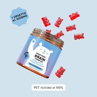 Bears with Benefits Mind Fuel Brain Complex – Caramelle gommose dal gusto piacevole con vitamine per concentrazione e memoria, 90 pezzi, vegane e facili da assumere
