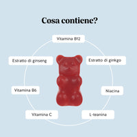 Bears with Benefits Mind Fuel Brain Complex – Caramelle gommose con vitamine e ingredienti selezionati per supportare le funzioni cognitive e la chiarezza mentale, formula vegana
