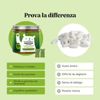 Bears with Benefits My Metabolic Matcha Vitamin – Confronto orsetti gommosi vs compresse: formato gustoso e pratico con matcha, vitamina B12, riboflavina, niacina e zinco, alternativa senza zuccheri facile da assumere