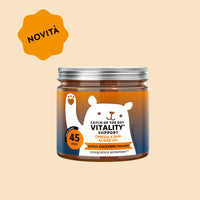 Immagine del barattolo da 45 orsetti di Catch Of The Day Vitality* Support di Bears with Benefits, formula vegana senza zucchero con aroma naturale di arancia, con vitamina C e DHA da microalghe.