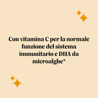 Effetti di Catch Of The Day Vitality* Support di Bears with Benefits su vitalità quotidiana, funzione immunitaria e supporto di vista e cervello grazie a vitamina C e DHA.
