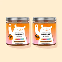 Bears with Benefits One Bear a Day Immune – Pack convenienza con 2 barattoli di caramelle gommose multivitaminiche con vitamine e propoli. 180 caramelle gommose gusto arancia per un supporto immunitario quotidiano prolungato.