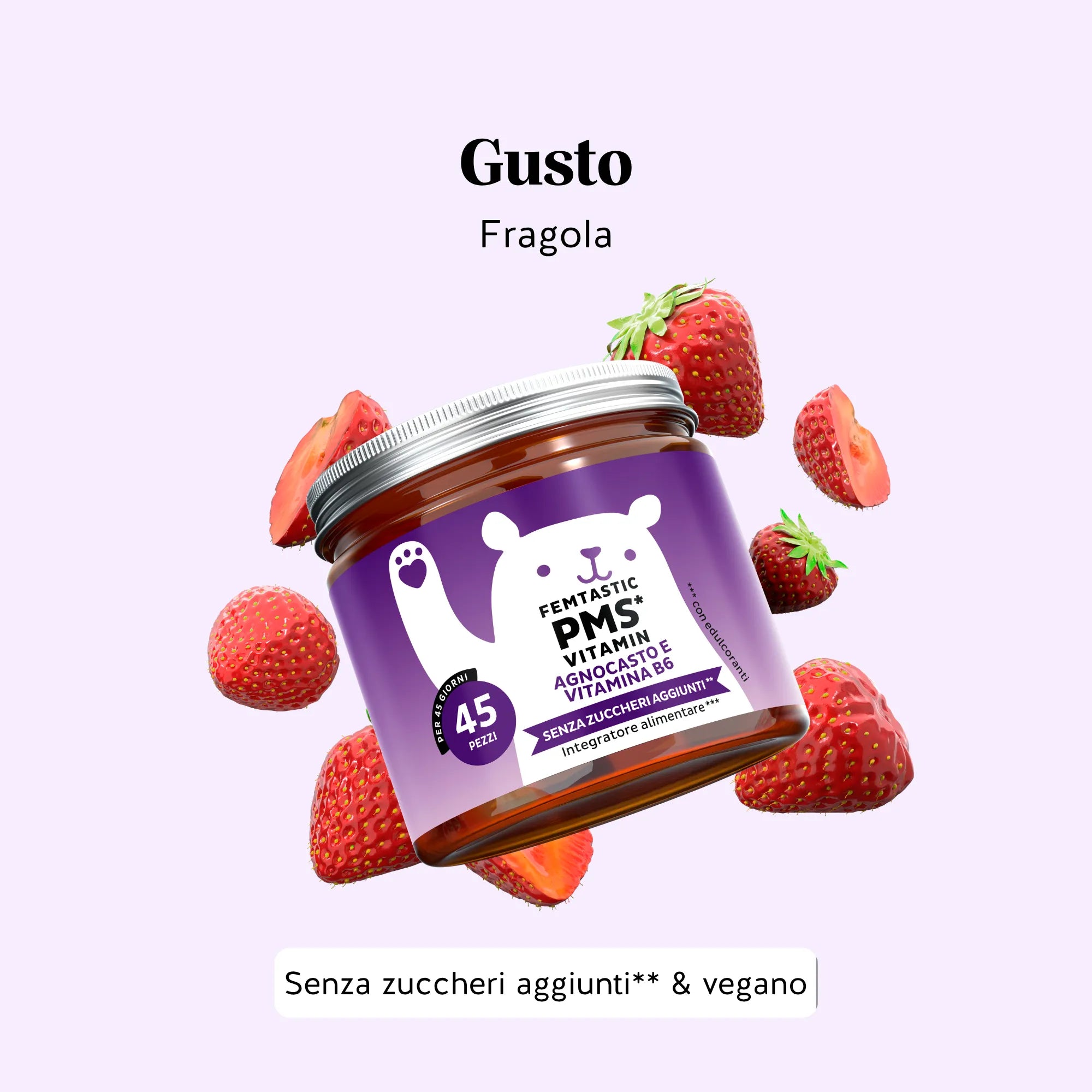 Orsetti gommosi Femtastic PMS* Vitamin dal gusto piacevole e fruttato per un’assunzione quotidiana facile e gustosa