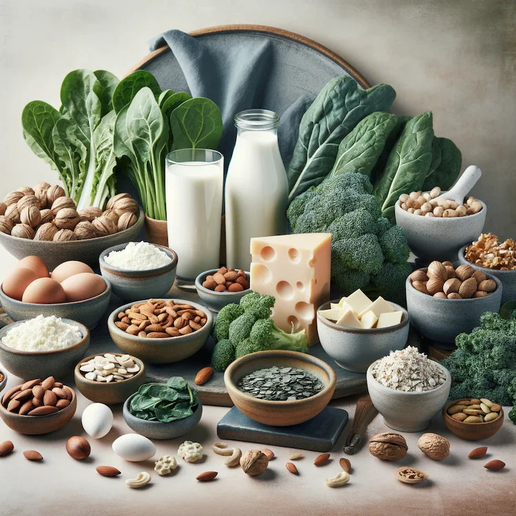 alimenti e fonti di calcio come minerale per le ossa