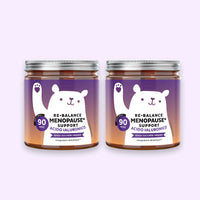 Bears with Benefits Re•Balance Menopause Support – Caramelle gommose senza zuccheri con vitamine e oli vegetali, pack da 2 barattoli da 90 pezzi, 180 totali, per il benessere femminile quotidiano durante la menopausa