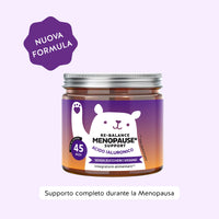 Bears with Benefits Re•Balance Menopause Support – Caramelle gommose senza zuccheri con vitamine e oli vegetali per supportare energia, equilibrio e benessere femminile quotidiano, 45 pezzi, vegane al gusto papaya