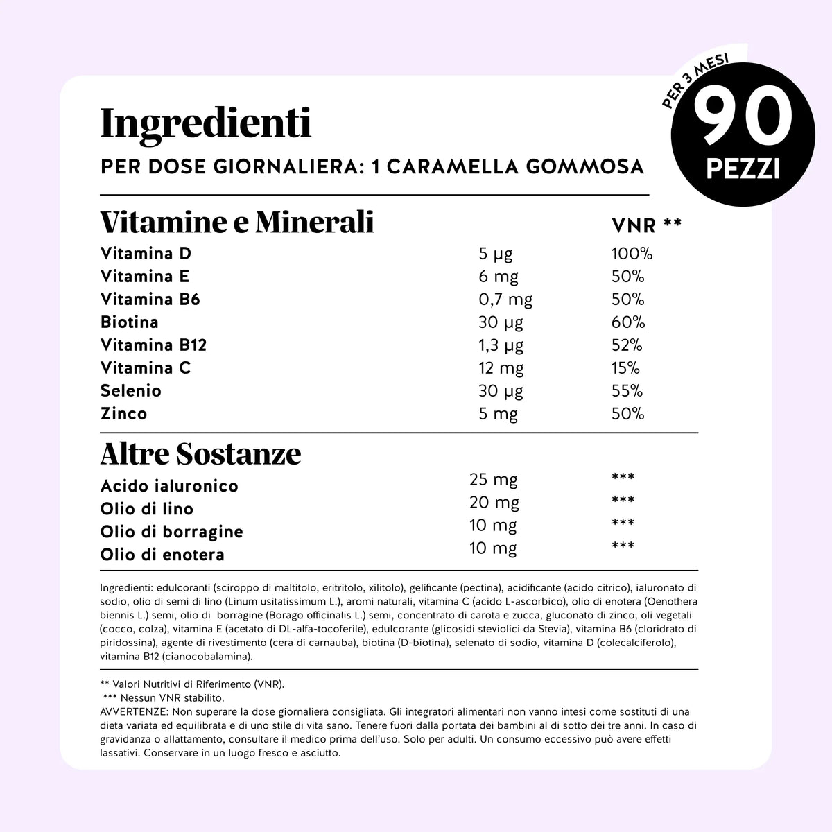 Bears with Benefits Re•Balance Menopause Support – Tabella nutrizionale con vitamine, minerali, acido ialuronico e oli vegetali per il benessere femminile e l’equilibrio quotidiano