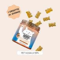 Bears with Benefits Skin* in the Game! Barrier Protect** Complex – Assunzione consigliata 1 caramella gommosa al giorno per supportare la pelle e proteggerla dallo stress ossidativo, 90 pezzi, formula vegana senza zuccheri
