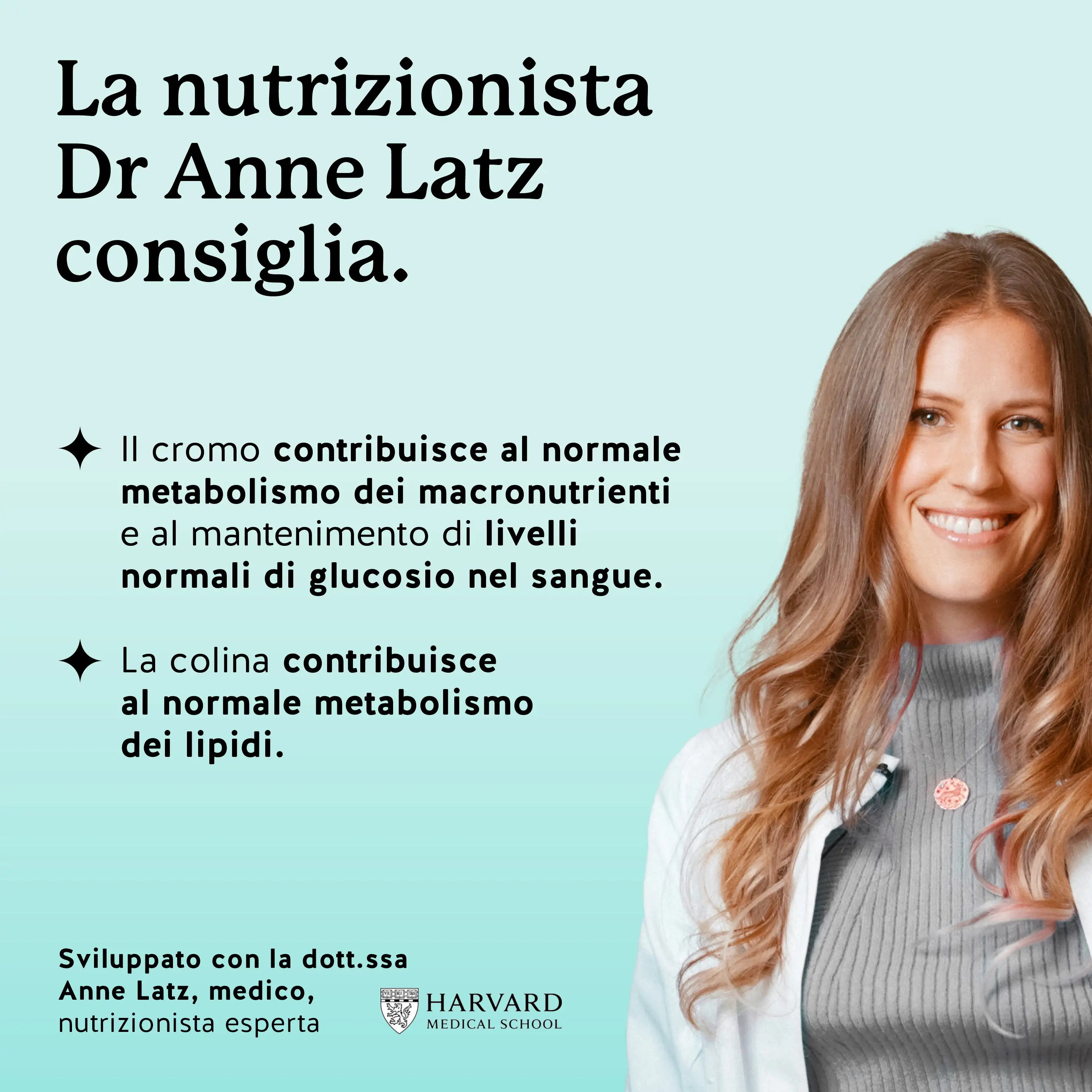 Effetti del cromo e della colina contenuti nel prodotto Snack Smart consigliato dalla dottoressa Anne Latz. Da Bears with Benefits