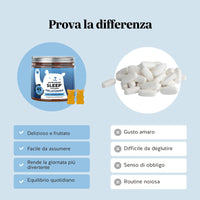 Bears with Benefits Super Snooze Sleep* – Confronto caramelle gommose vs compresse: formato gustoso e pratico con melatonina e vitamina B6, alternativa senza zuccheri facile da integrare nella routine serale


