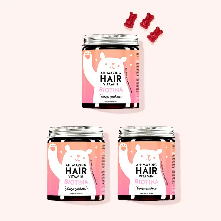 6 mesi di trattamento delle Vitamine Ah-mazing Hair con biotina da Bears with Benefits per capelli forti e belli