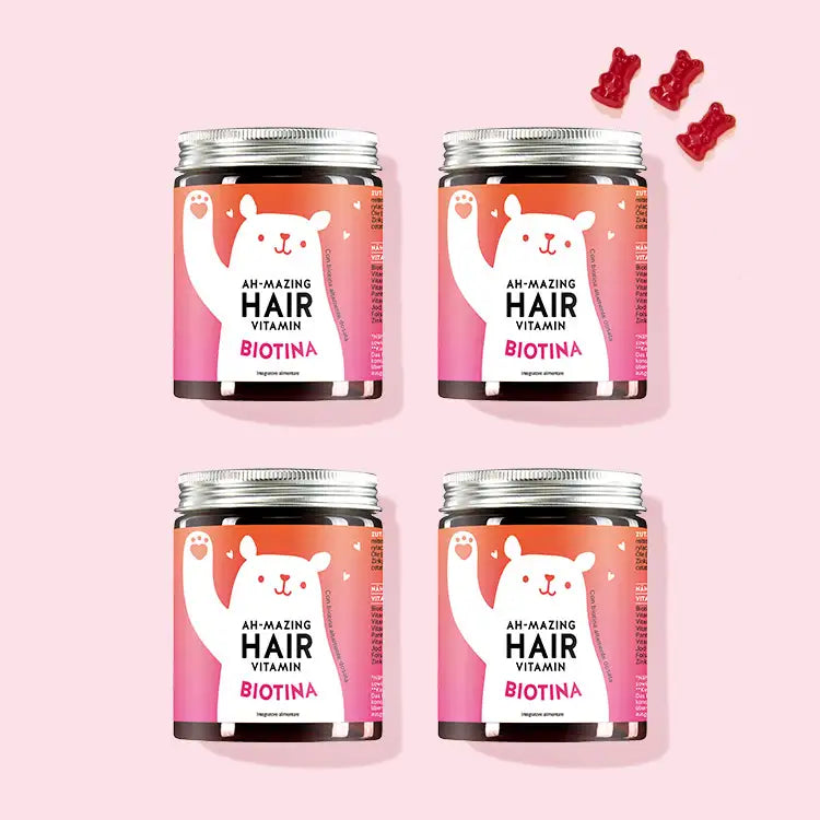 8 mesi di trattamento delle Vitamine Ah-mazing Hair con biotina da Bears with Benefits per capelli forti e belli