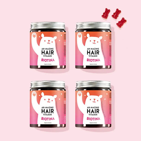 8 mesi di trattamento delle Vitamine Ah-mazing Hair con biotina da Bears with Benefits per capelli forti e belli