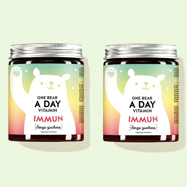 6 mesi di trattamento delle Vitamine One Bear A Day Immun con complesso multivitaminico da Bears with Benefits per il sistema immunitario