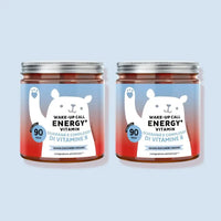 Bears with Benefits Wake-Up Call Energy – Pack convenienza con 2 barattoli di caramelle gommose energizzanti con vitamine B6, B12 e guaranà. 180 caramelle gommose gusto cola per un supporto prolungato di energia e vitalità quotidiana.