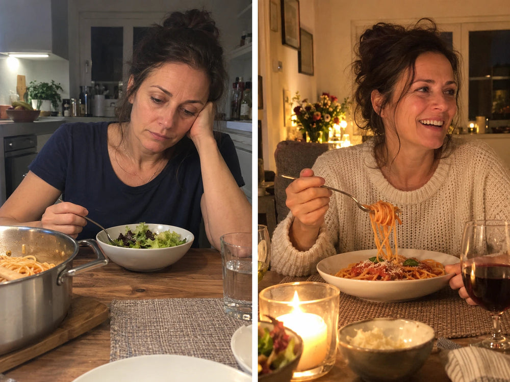 Prima e oggi: pasta a cena
