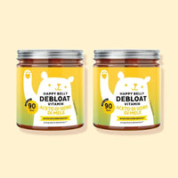 Immagine del set da due barattoli del prodotto Happy Belly Debloat di Bears with Benefits in formato caramelle gommose, per digestione e benessere intestinale.
