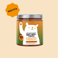Bears with Benefits Bye bye Sniff! RELIEF* COMPLEX – Integratore alimentare in caramelle gommose con vitamine e attivi selezionati per il supporto del sistema immunitario e del benessere respiratorio. Maxi formato con 90 caramelle gommose vegane per una routine quotidiana prolungata.