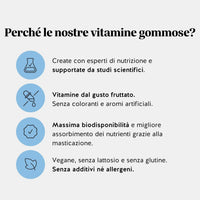 Bears with Benefits Calcio – Caramelle gommose al calcio per il mantenimento di ossa e denti normali, vegane, senza zucchero e adatte all'assunzione quotidiana