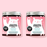 Due confezioni del prodotto Snack Smart con cromo e colina per controllare la fame. Da Bears with Benefits.