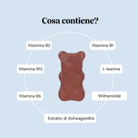 Bears with Benefits Keepin it Calm Vitamin – Caramelle gommose con vitamine B1, B2, B6, B12, ashwagandha e L-teanina per supportare equilibrio mentale e sistema nervoso, formula vegana senza zucchero

