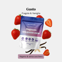 Bears with Benefits Magnesio – Caramelle gommose gusto fragola e vaniglia con magnesio, 180 mg per caramella, vegane e senza zucchero