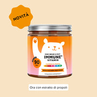 Bears with Benefits One Bear a Day Immune – Caramelle gommose multivitaminiche vegane con vitamine essenziali e propoli formulate per contribuire alla normale funzione del sistema immunitario e al benessere quotidiano. Maxi formato con 90 caramelle gommose gusto arancia.