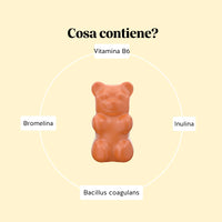 Bears with Benefits Rest & Digest Gut Flow Vitamin – Caramelle gommose con vitamina B6, Bacillus coagulans, inulina e bromelina in formula vegana senza zuccheri aggiunti