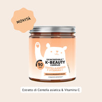 Bears with Benefits Skincredible K-Beauty Complex – Caramelle gommose con vitamina C, zinco, glutatione ed estratto di centella asiatica per accompagnare la beauty routine quotidiana. Maxi formato con 90 caramelle gommose gusto mango.