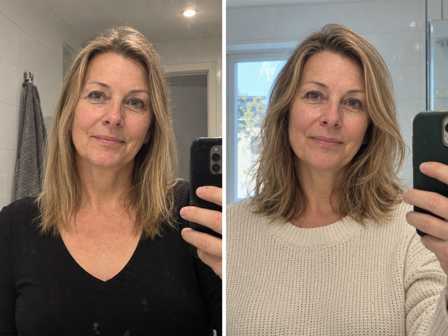 Prima e dopo: capelli sciolti